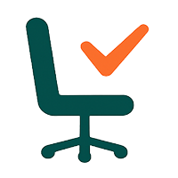 Icon for increased comfort and ergonomics showing a chair with a checkmark